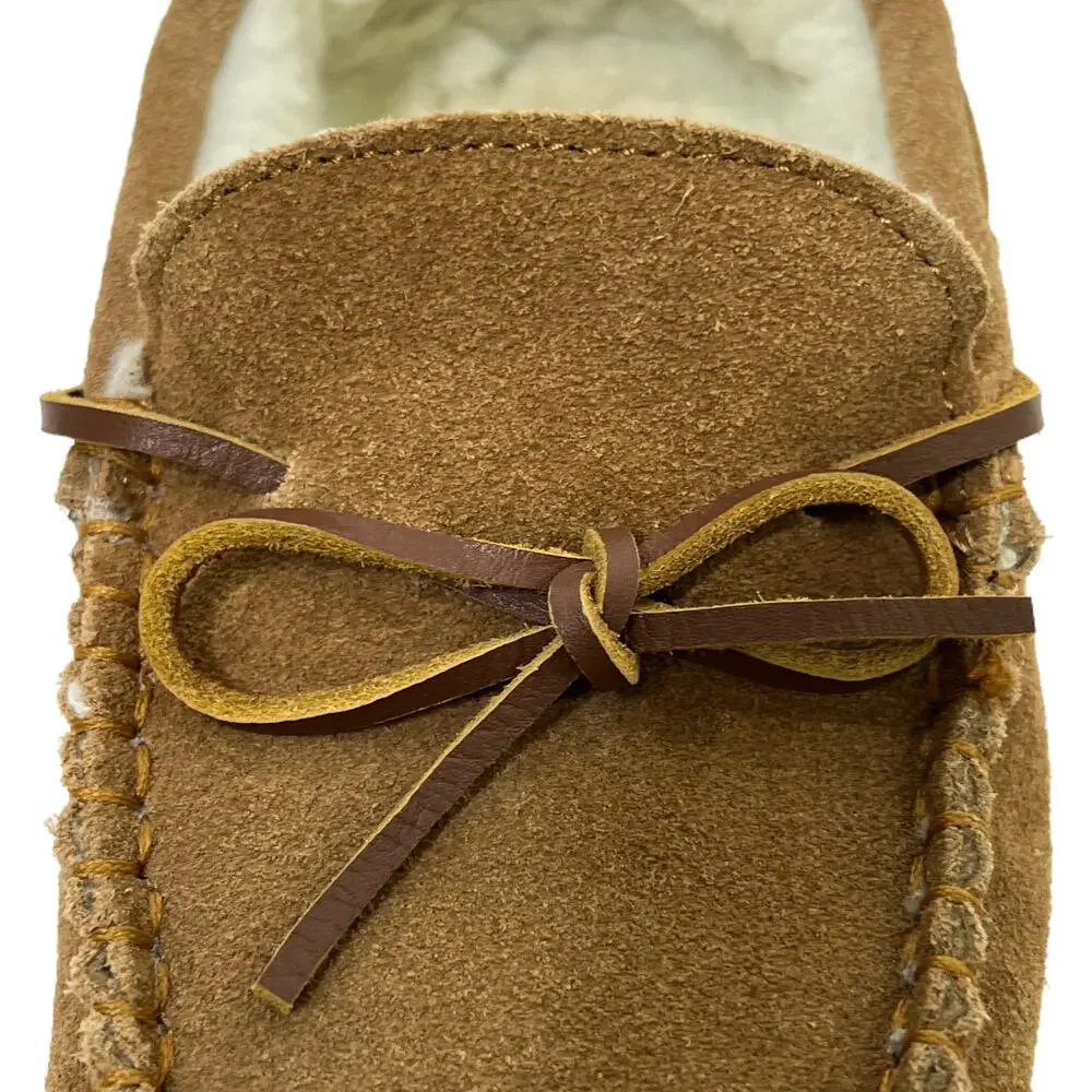 Vineyard Vines Boy's Slippers Moccasins Chestnut Lined Suede Leather‎ Slip-On 6M